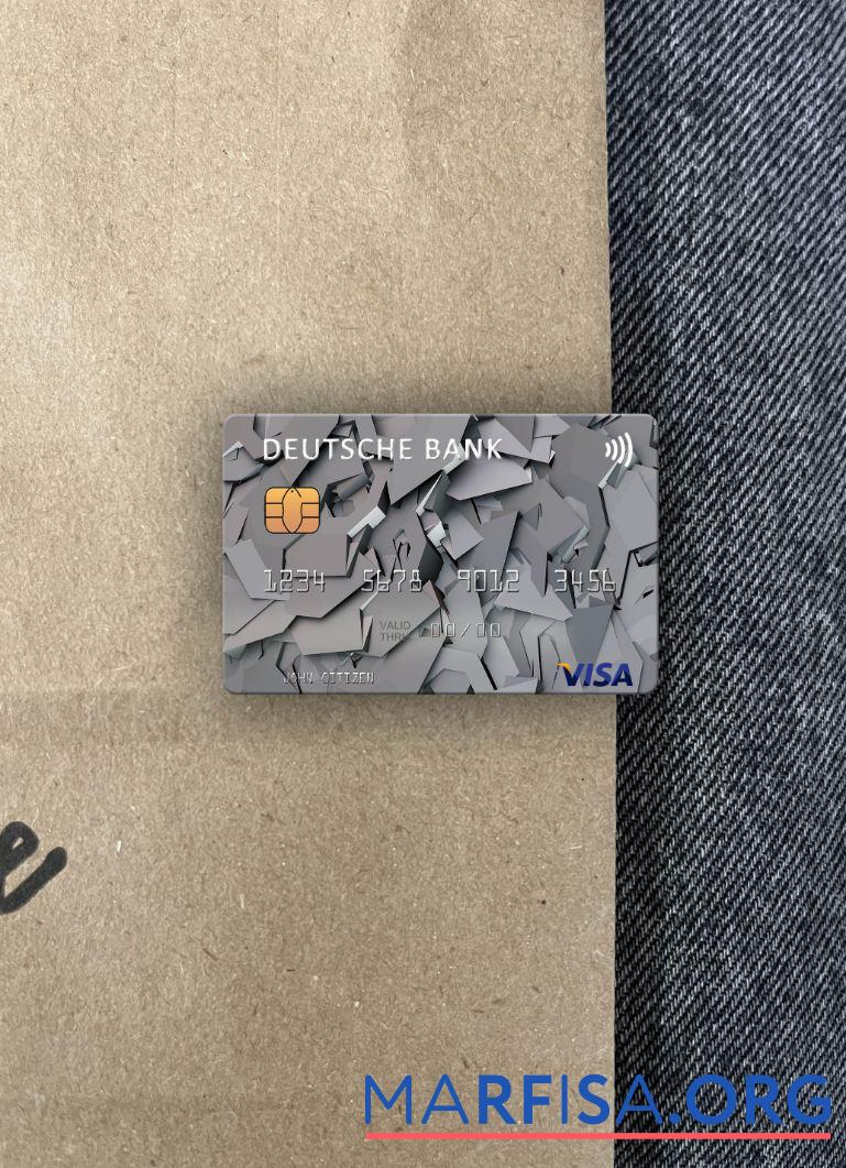 Printable USA Deutsche Bank visa card photolook front template